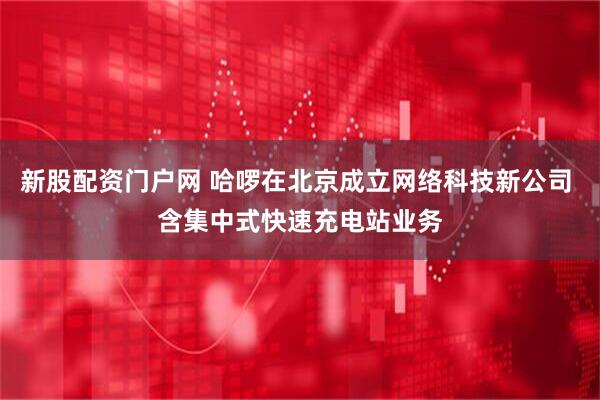 新股配资门户网 哈啰在北京成立网络科技新公司 含集中式快速充电站业务