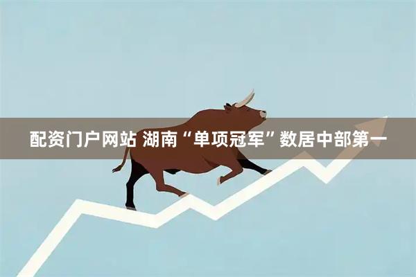 配资门户网站 湖南“单项冠军”数居中部第一